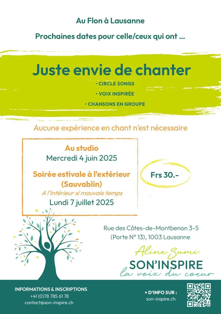 Cours de chant Juin Juillet 2025 avec Aline Isoard Sumi Son Inspire