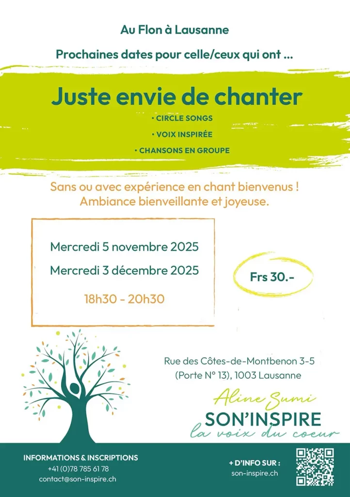 Cours de chant Novembre décembre 2025 avec Aline Isoard Sumi Son Inspire